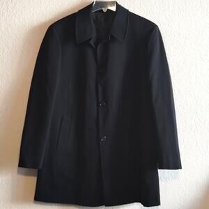 Loro Piana x Cardinal of Canada Wool Storm System Black Macintosh Pea Coat 42R